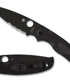 Spyderco C244PSBBK Native Chief Black Lightweight Lockback Knife Black ComboEdge Blade with Black FRN Handles