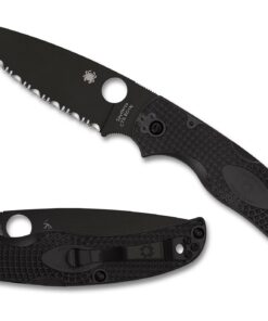Spyderco C244SBBK Native Chief Black Lightweight Lockback Knife Black Spyderedge Blade with Black FRN Handles