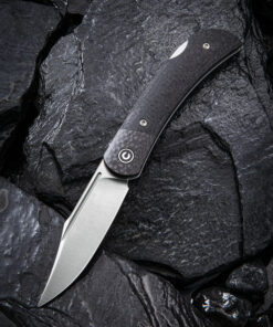 We Knife -CIVIVI Rustic Gent Black Micarta with Carbon Fiber Lock Back Knife