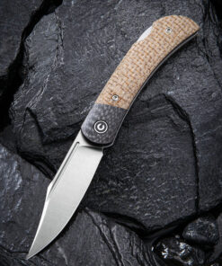 We Knife -CIVIVI Rustic Gent Brown Micarta with Carbon Fiber Lock Back Knife