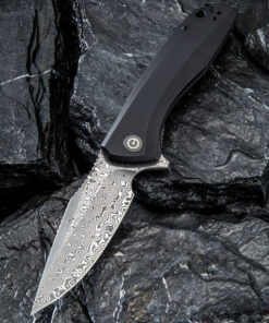 We Knife - CIVIVI Baklash Damascus Flipper Black G10 Handle  Knife