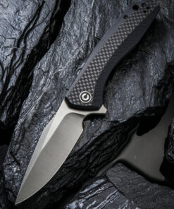 We Knife - CIVIVI Baklash Flipper Black G10 Handle with Carbon Fiber Inlay Knife