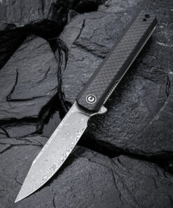 We Knife - CIVIVI Chronic Liner Lock Flipper G10 Twill CF Overlay/ Damascus Knife