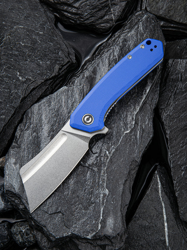 We Knife - CIVIVI Mini Bullmastiff Liner Lock Blue Flipper Stonewashed Knife
