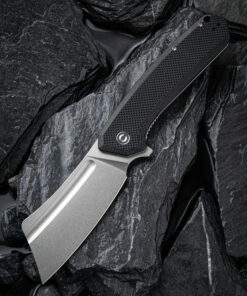 We Knife - CIVIVI Bullmastiff Liner Lock Black Coarse G10 with Stonewashed Blade