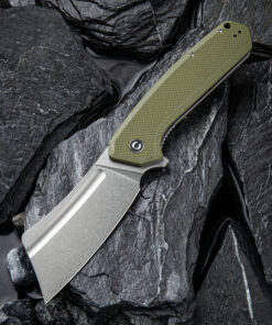 We Knife - CIVIVI Bullmastiff Liner Lock OD Green Coarse G10 with Stonewashed Blade