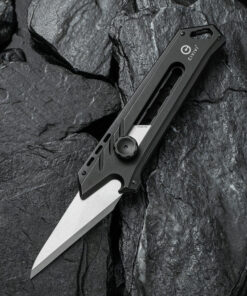 We Knife - CIVIVI Mandate Black/Stonewash Titanium Utility Knife( Damascus Blade)
