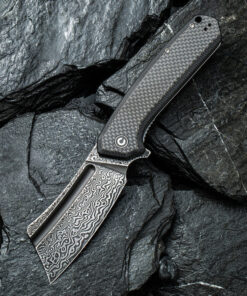 We Knife - CIVIVI Bullmastiff Liner Lock Carbon Fiber/ Black G10 with Damascus