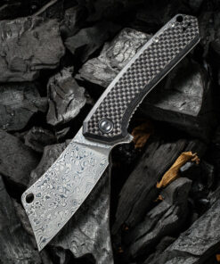We Knife - CIVIVI Mini Mastodon Liner Lock Carbon Fiber/ Black G10 with Damascus