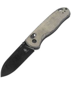 Kizer V3619C4 Vanguard Drop Bear Clutch Lock Folder Black Plain Blade with Green Micarta Handles