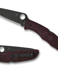 Spyderco C10BGBKP Endura 4 Lightweight Sprint Run Micro Melt PD#1 PlainEdge Black Blade with Burgundy FRN Handles