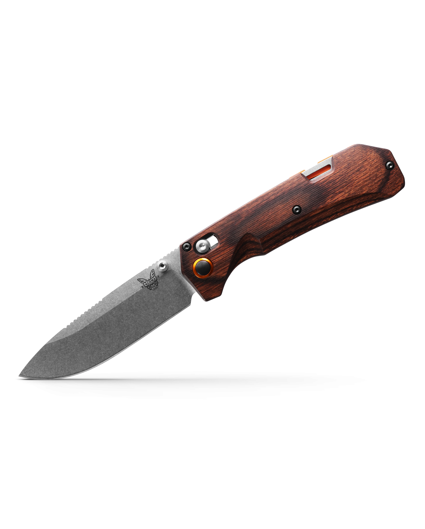 Benchmade 15062 GRIZZLY Creek Knife CPM-S30V Satin Drop Point Blade with Stabilized Wood Handles