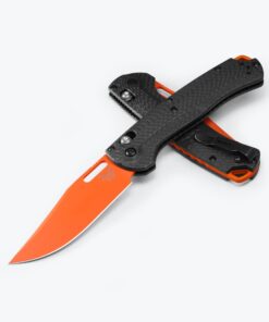 Benchmade 15535OR-01 Taggedout Axis Lock Plain CPM-Magnacut Orange Clip Point Blade with Carbon Fiber Handles