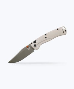 Benchmade 15536GN-01 Taggedout Axis Lock Plain Forest Green Cerakote Elmax Blade with Tan Grivory Handles