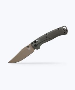 Benchmade 15536TN-02 Taggedout Axis Lock Plain McMillan Tan Cerakote Elmax Blade with Depp Olive Grivory Handles