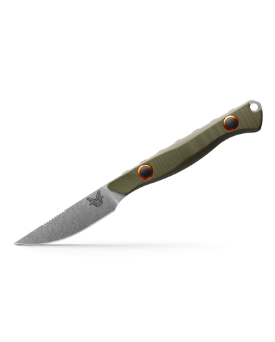 Benchmade 15700-01 Flyway Fixed Blade CPM-S90V Satin Blade with OD Green G10 Handles/ Orange Accents