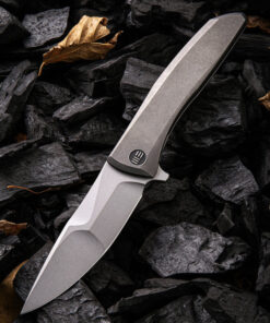 We Knife 923B Scoppio Frame Lock Knife Gray Ti (3.63" Stonewash)