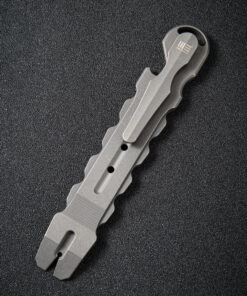 We Knife A-08B Gesila Titanium Prybar Tool with Gray Stonewash Finish
