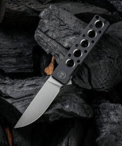 We Knife - 2101B Miscreant 3.0 Brad Zinker Miscreant 3.0 Flipper Knife CPM-20CV Stonewashed Drop Point Blade Black Ti