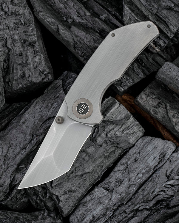 We Knife Thug 2103B Gray Titanium Handle with Hand Rubbed CPM 20CV Blade