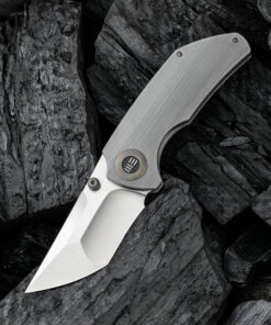 We Knife Thug 2103A Gray Titanium Handle with Satin Finished CPM 20CV Blade