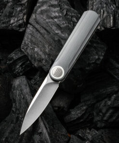 We Knife - Eidolon 19074A-A  Drop Point Front Flipper with Gray G10 Handles
