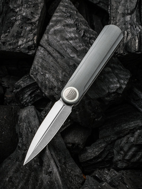 We Knife -Eidolon 19074B-A Dagger Front Flipper Knife with Gray G10 Handles