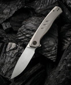 We Knife SEER Folding Knife 20015-3 Gray Titanium Handle Flipper Tab Knife Limited Edition