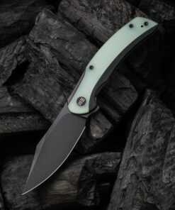 We Knife - 19022F-4 Snick Frame Lock Black SW Blade with Black Ti Handles/Natural G10 Inlay
