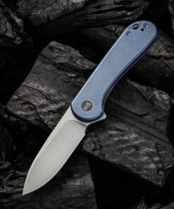 We Knife 18062X-2 Elementum Satin Blade with Blue Titanium Handle