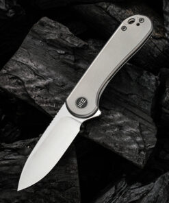 We Knife 18062X-1 Elementum Satin Blade with Gray Titanium Handle