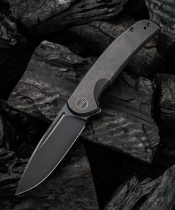 We Knife 20061B-3 Beacon Knife Black Stonewashed Blade with Black Titanium Handles