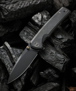 We Knife- Subjugator 21014C-5 Black Stonewashed CPM-20CV Blade with Black Titanium Handles