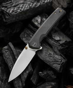 We Knife- Subjugator 21014C-2 Satin CPM-20CV Blade with Black Titanium Handles