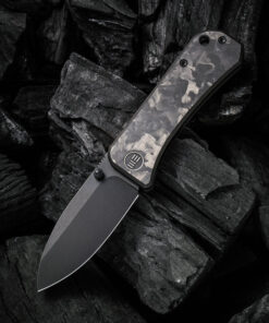 We Knife - 2004H Banter Marble Carbon Fiber Flipper with Black Stonewashed CPM S35VN