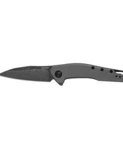Kershaw 1815 Sanctum Assisted Flipper Blackwash Finish Drop Point Blade with Grey PVD Stainless Steel Handles