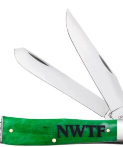 Case Trapper NWTF Bright Green Bone Smooth Trapper Knife (CASE18773)