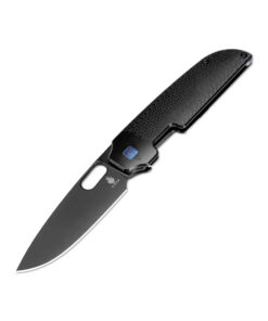 Kizer Ki3637A2 Varatas Frame Lock Front Flipper Knife Black Blade with Black Titanium Handles