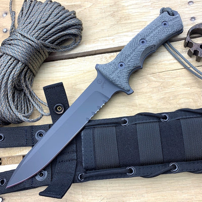 Chris Reeve Knives Green Beret 7" Spear Point Serrated Black