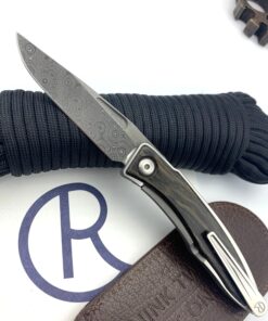 Chris Reeve Knives Mnandi Left Hand Bog Oak with Raindrop Damascus Blade