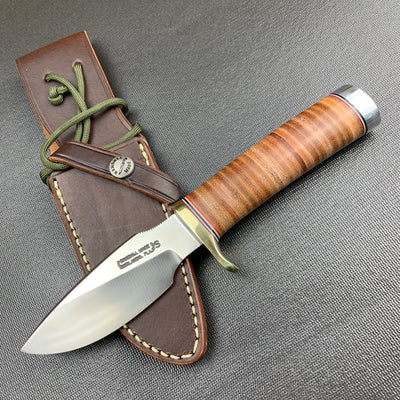 Randall Made Knives Model 11-4 SS1 Alaskan Skinner 4" Brown Leather Handle with Brown Sheath