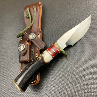 Randall Made Knives Model M27B Mini Trailblazer with Brass and Brown Sheath Knife