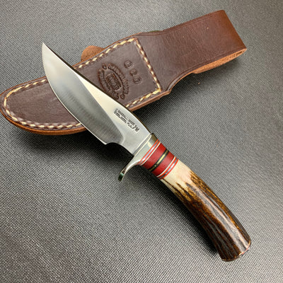 Randall Made Knives Model M27N Mini Trailblazer with Nickel and Brown Sheath Knife