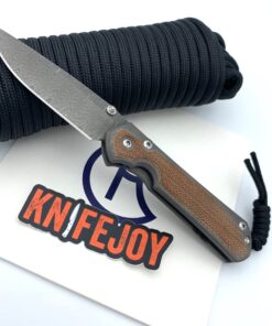 Chris Reeve Knives Small Sebenza 31 Natural Canvas Micarta Inlay Drop Point Ladder Damascus Double Silver Lug
