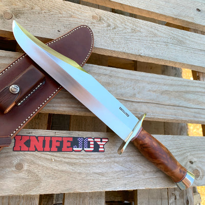 Randall Made Knives Model 12-11 NS2 THU DB Smithsonian Thuya Burl Wood Handle/Brown Sheath