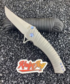 Zermeno Knives Fenris Model with Titanium Handles with S30V Blade Steel/ Blue Hardware