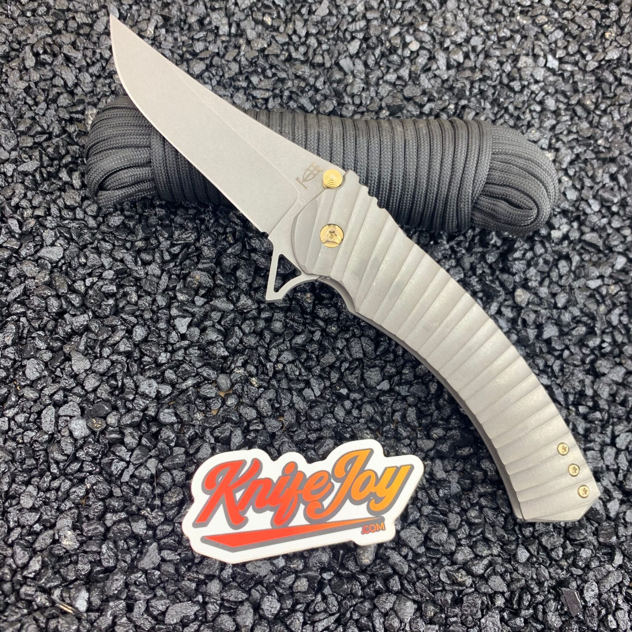 Zermeno Knives Fenris Model with Titanium Handles with S30V Blade Steel/Bronze Hardware