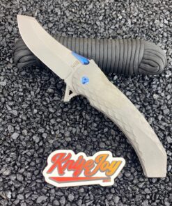 Zermeno Knives Seraph Model with Custom Blue ANO HW/Titanium Scales with CPM20CV Blade