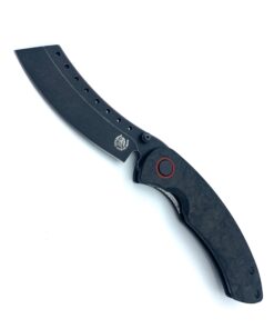 Red Horse Knife Works Hell Razor P Series Marbled Carbon Fiber Handles/ Black Stonewash Blade (MURDERED OUT EDITION)