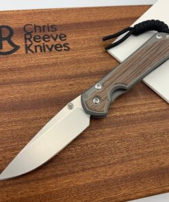 Chris Reeve Knives Small Sebenza 31 Magnacut Drop Point/Double Silver Lug Blade with Natural Canvas Micarta Inlays